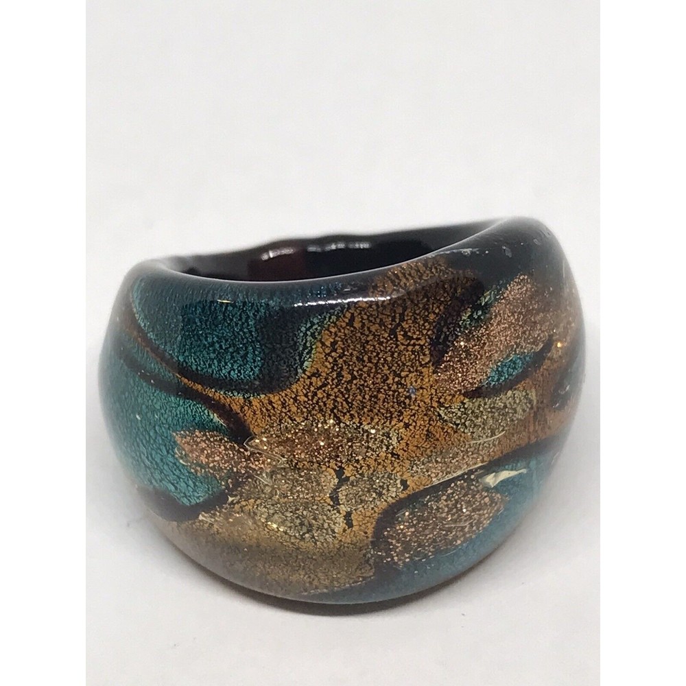 Hand Blown Glass Ring Size US 6
